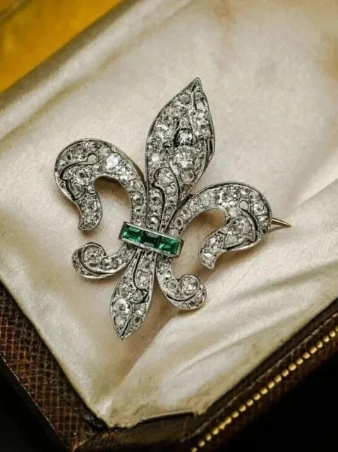 2 Ct Round Cut Diamond Lab Created Women’s Brooch Pin In 14k White Gold Plated