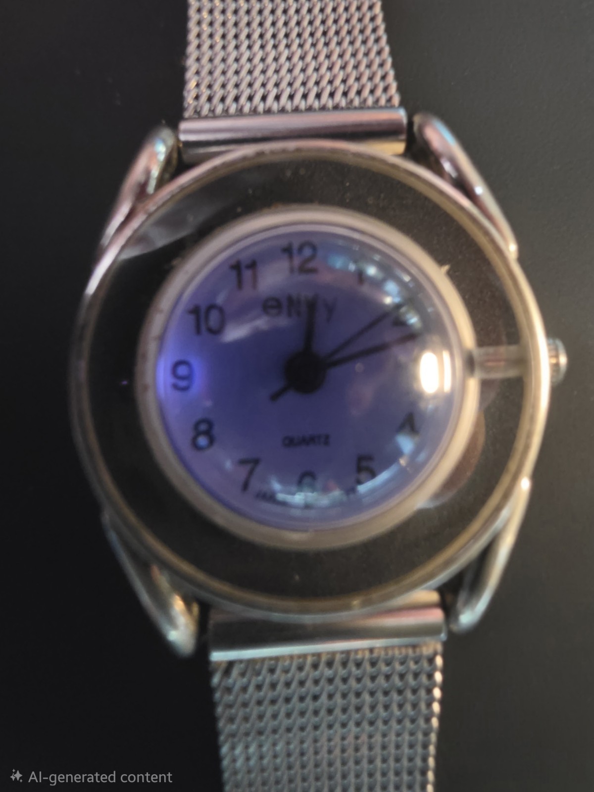 Envy Women’s Quartz Analog Blue Dial Silver Milanese Mesh Band 28.6mm