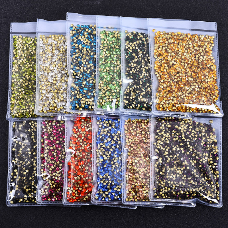 Wholesale Top Quality Czech Glass Crystal Rhinestones Round Pointed Foiled Back