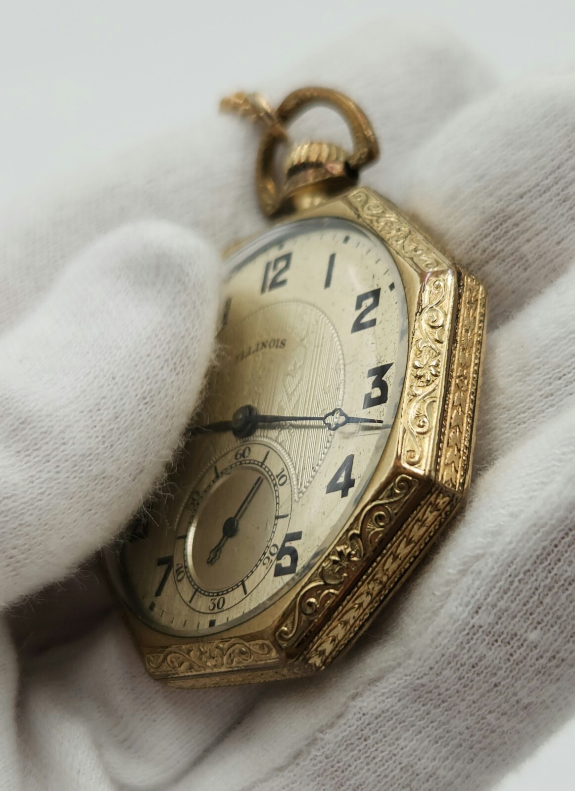 Illinois Supreme Double Roller Octagonal Pocket Watch – FOR PARTS / REPAIR