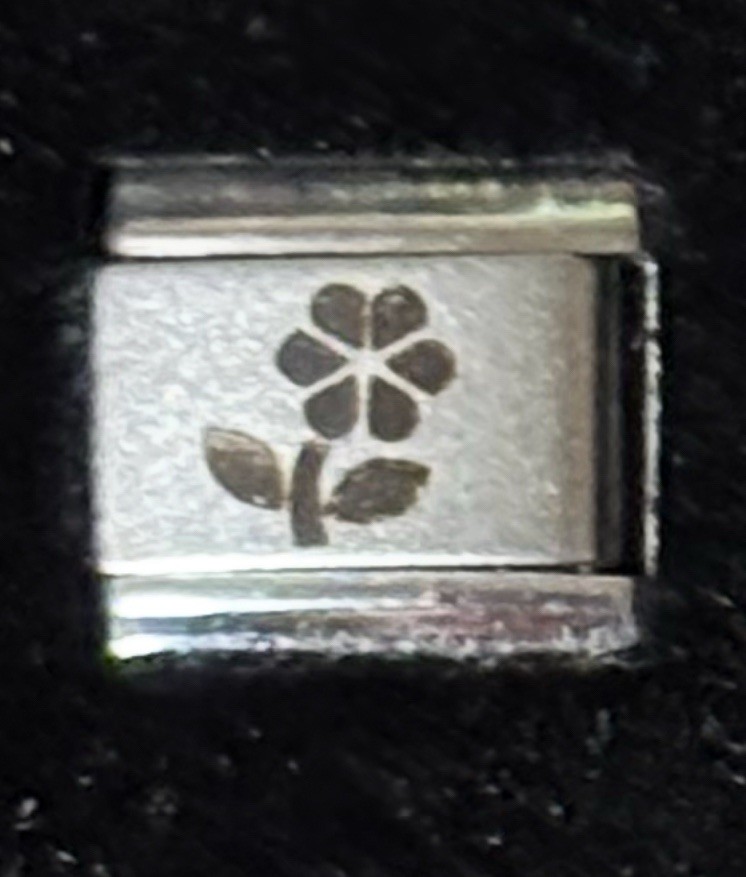 Flower Laser Italian Charm Link 9MM K18 – K37