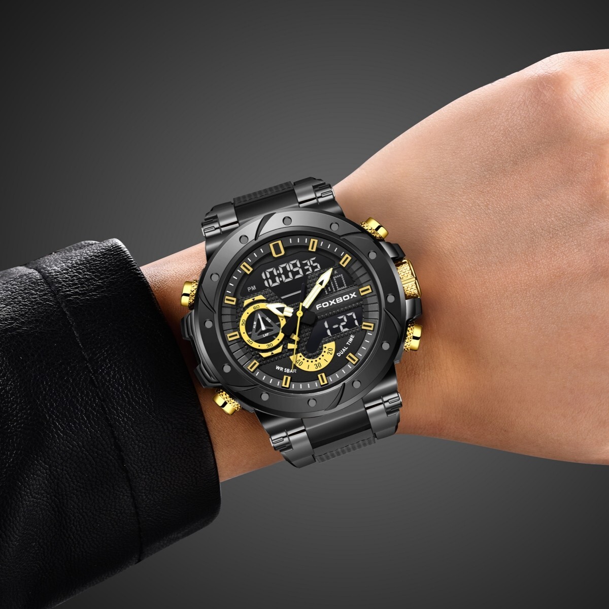 Luxury Men’s Watch Quartz Diver Sport Digital Luminous 50m Waterproof Wristwatch