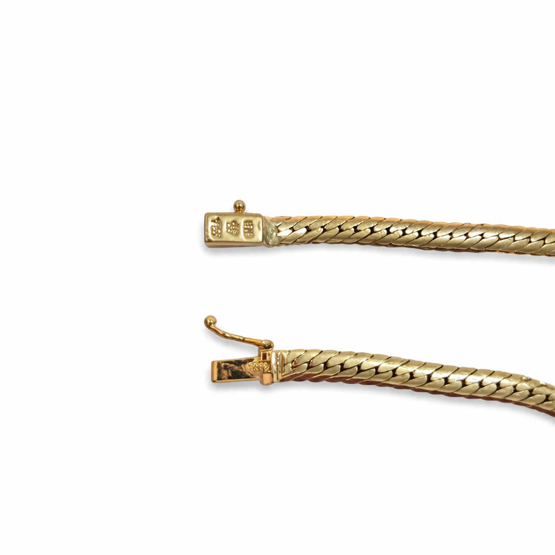 18k Yellow Gold Flat Curb Bracelet, 7.83gr