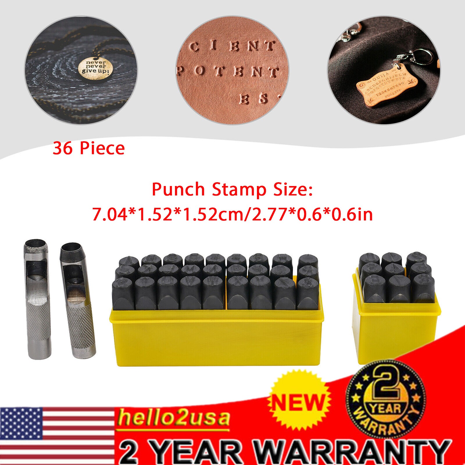 36-Piece Stamping Set Letter & Number Steel Punch Stamp Set 0.5in12.5mm