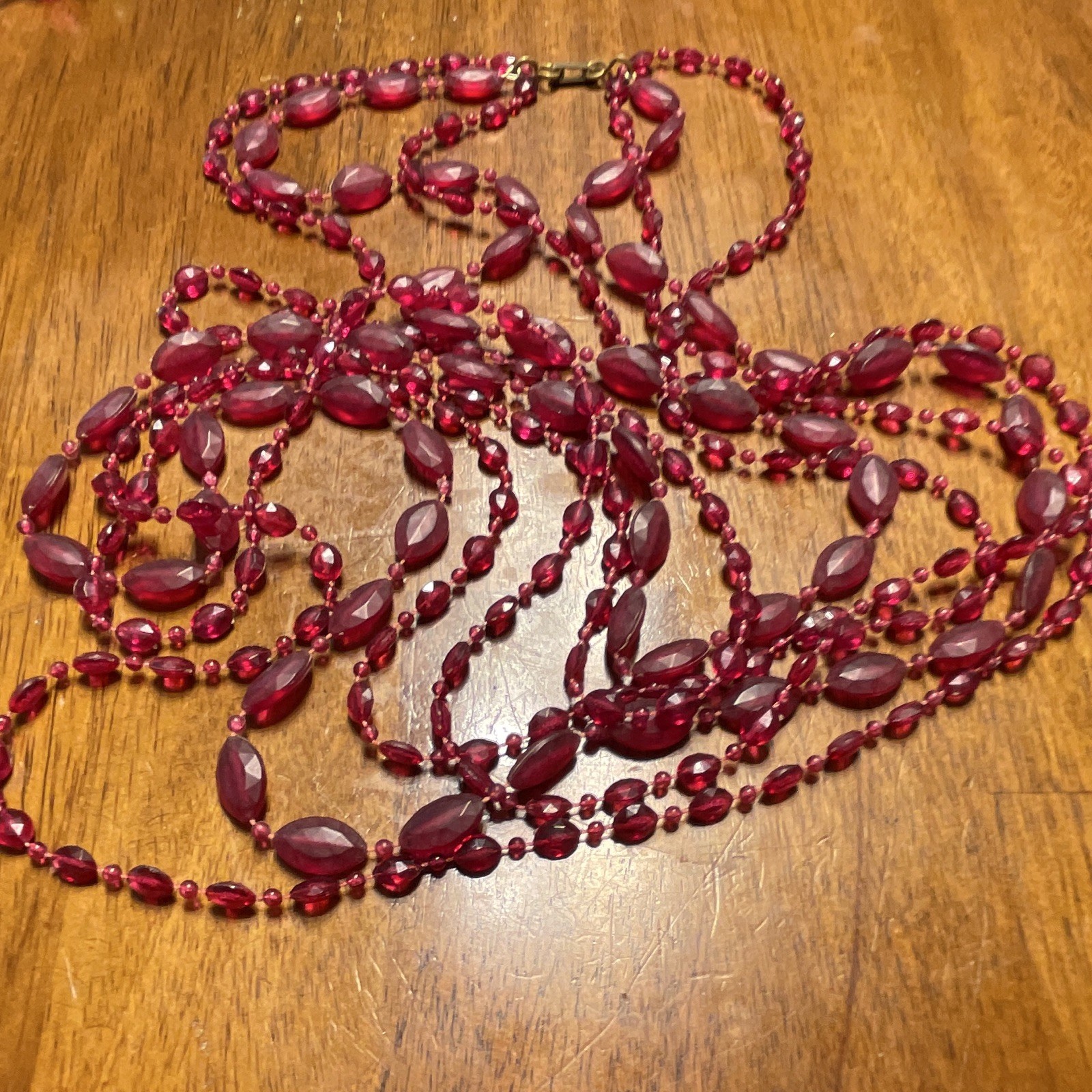 Lot of 3 Hot Pink Plastic Beaded Necklaces Multi-Strand Statement Hawaiian 🌺