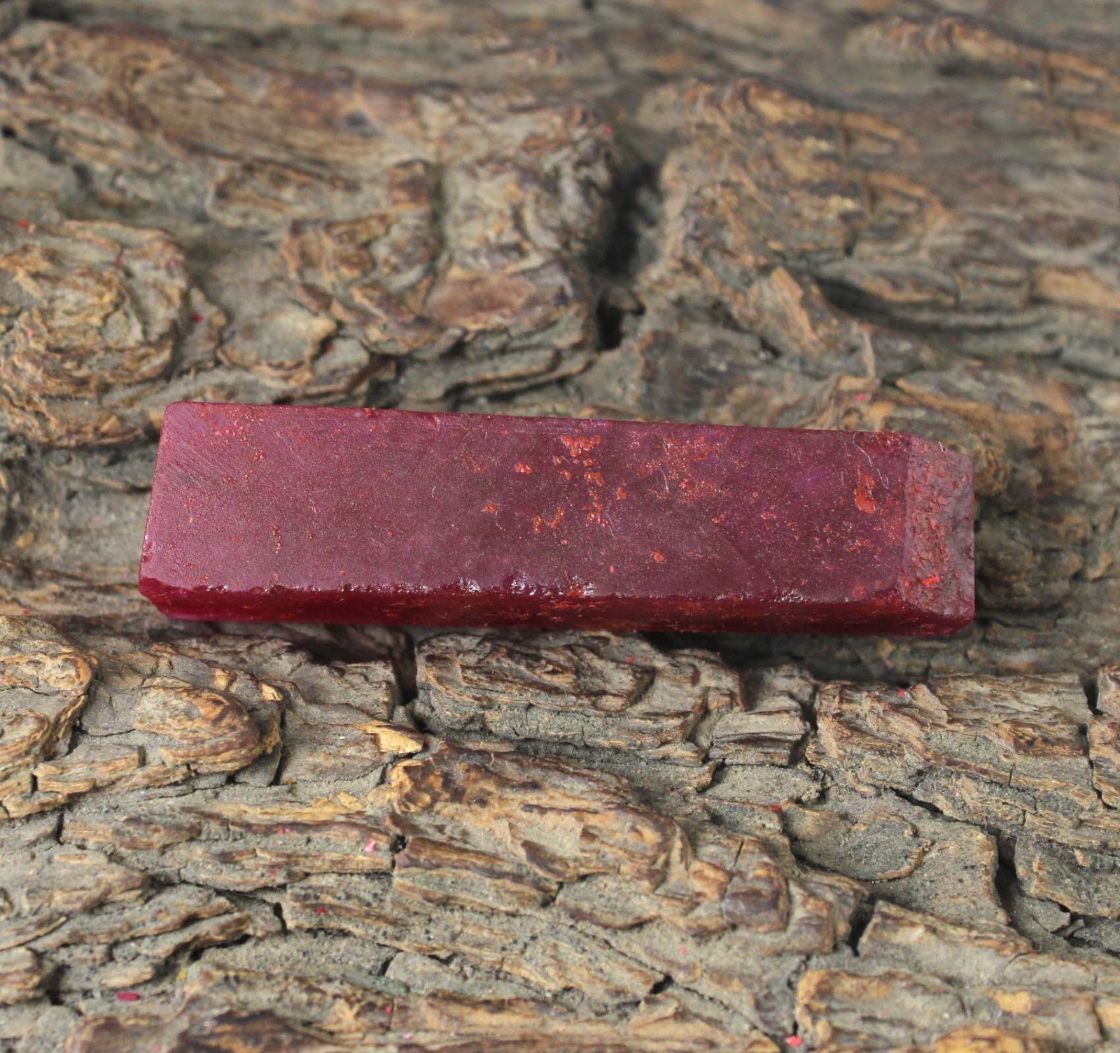 124 Ct Certified Natural Red Ruby Gemstone Slice Rough T36909 Birthday Discount