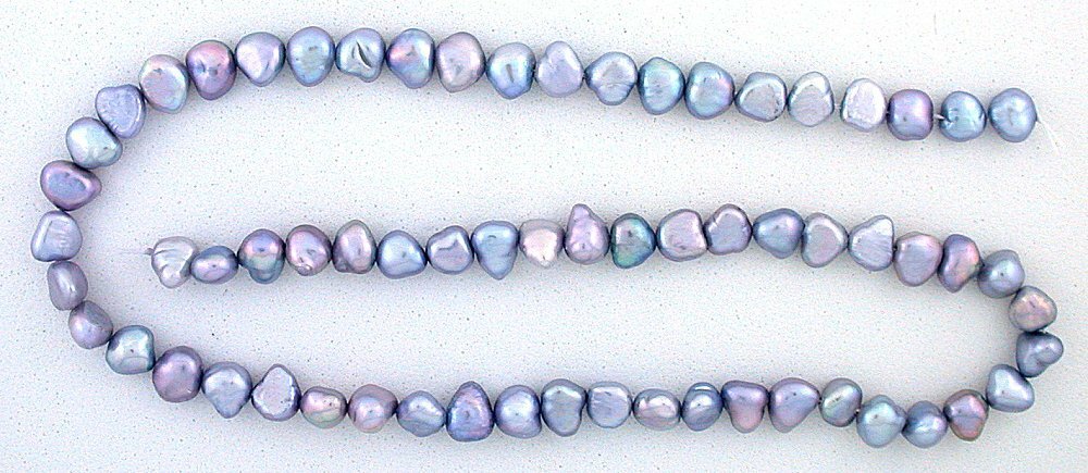 6mm to 8mm Blue Rainbow Flash Freeform Gem Freshwater Pearl 15 Inch Strand FWP90