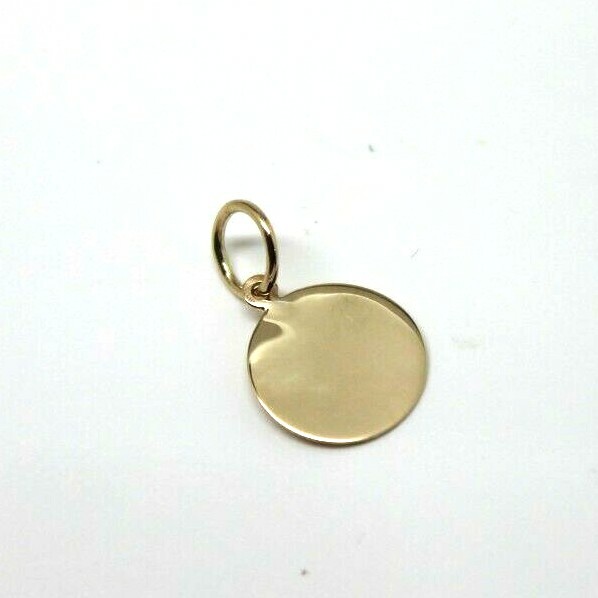 Genuine 9ct 9k 375 Solid Yellow Gold 12mm disc round circle pendant *Free post