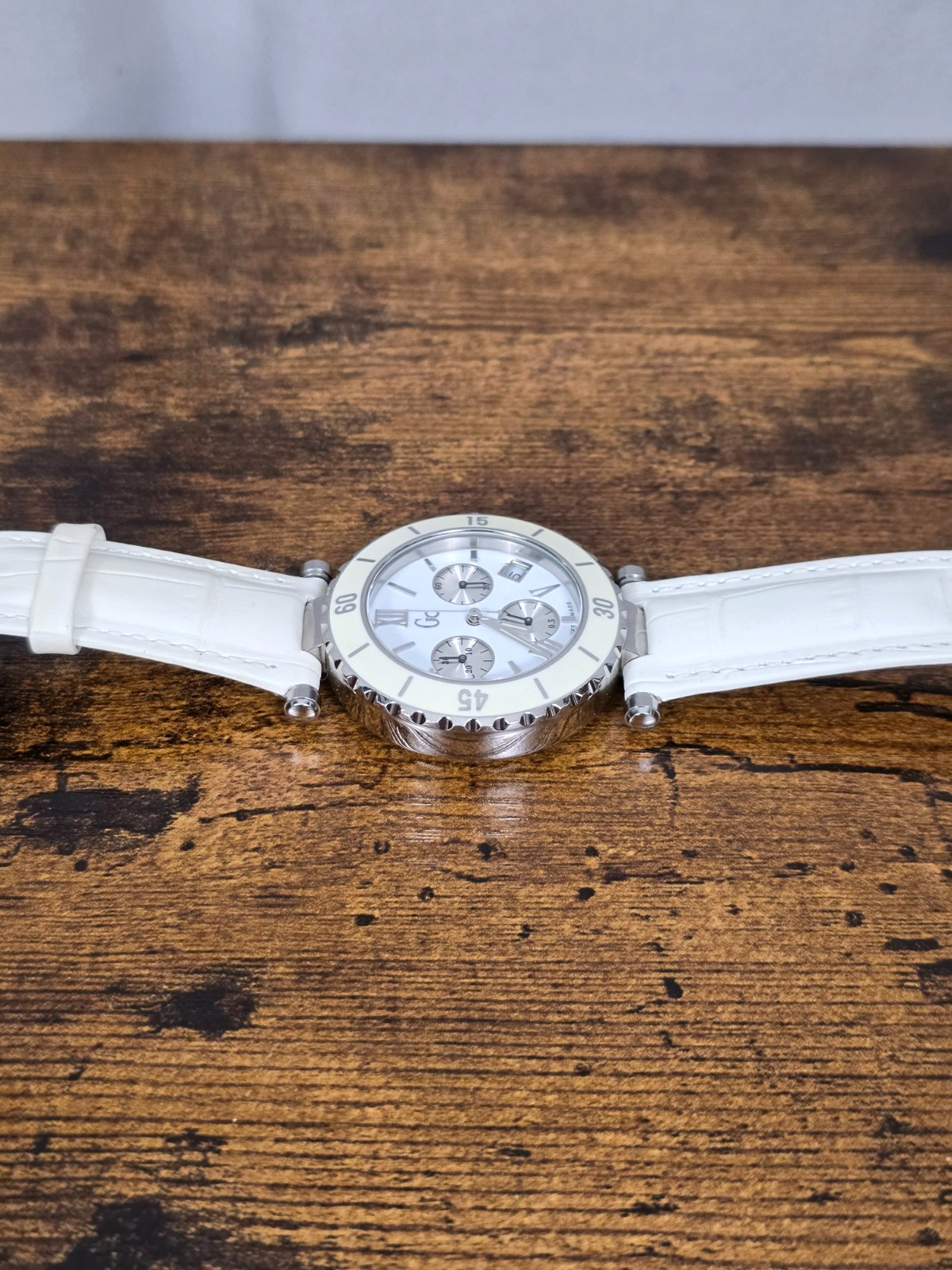 GUESS COLLECTION GC35000 SWISS MADE 13 Jewels Quartz Chronograph Watch – WORKS!