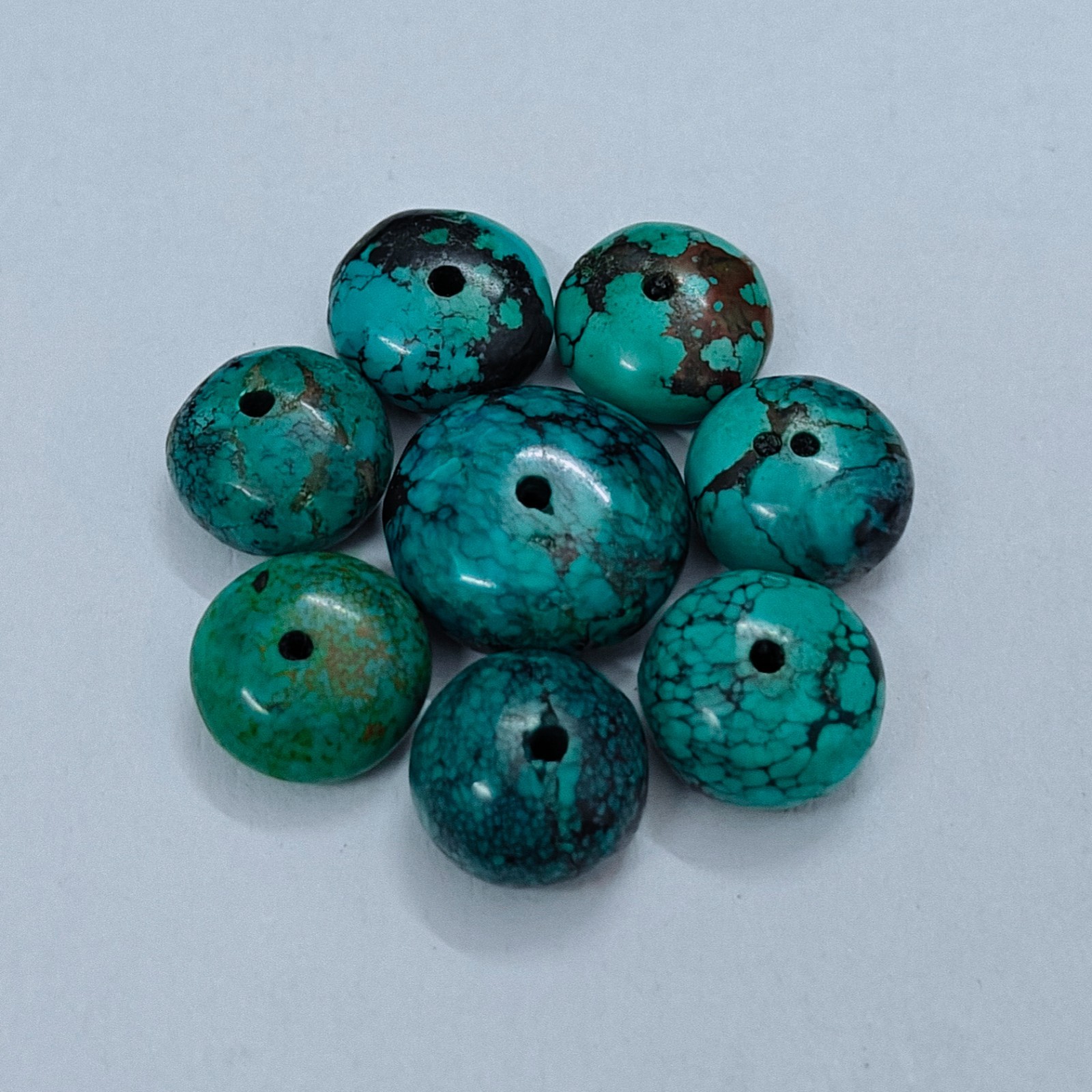 Hubie Turquoise Rondell Beads Loose Gemstone For Jewellery Making Supply 78 Cts.