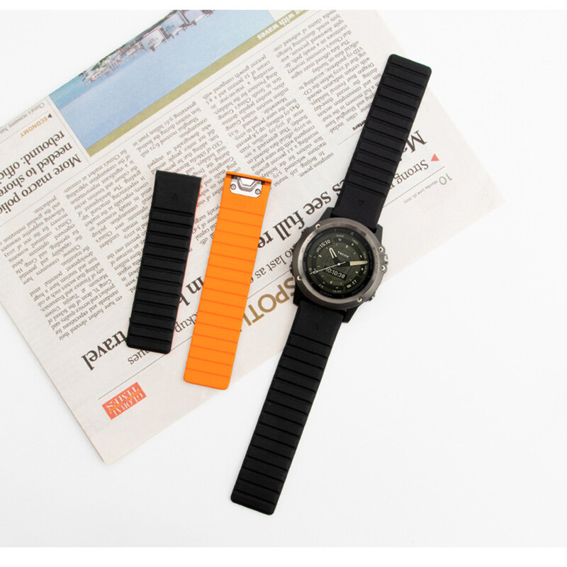 For Garmin Fenix 7/7X/6/5/3 22/26MM Quick Fit Silicone Link Magnetic Strap Band