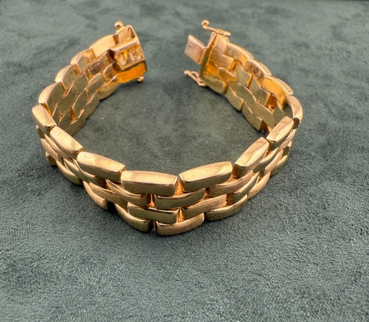 18k Solid Gold Cobra Link Bracelet 6.5/8″L x 15mm by Orobase SAVE 6,050 #2150