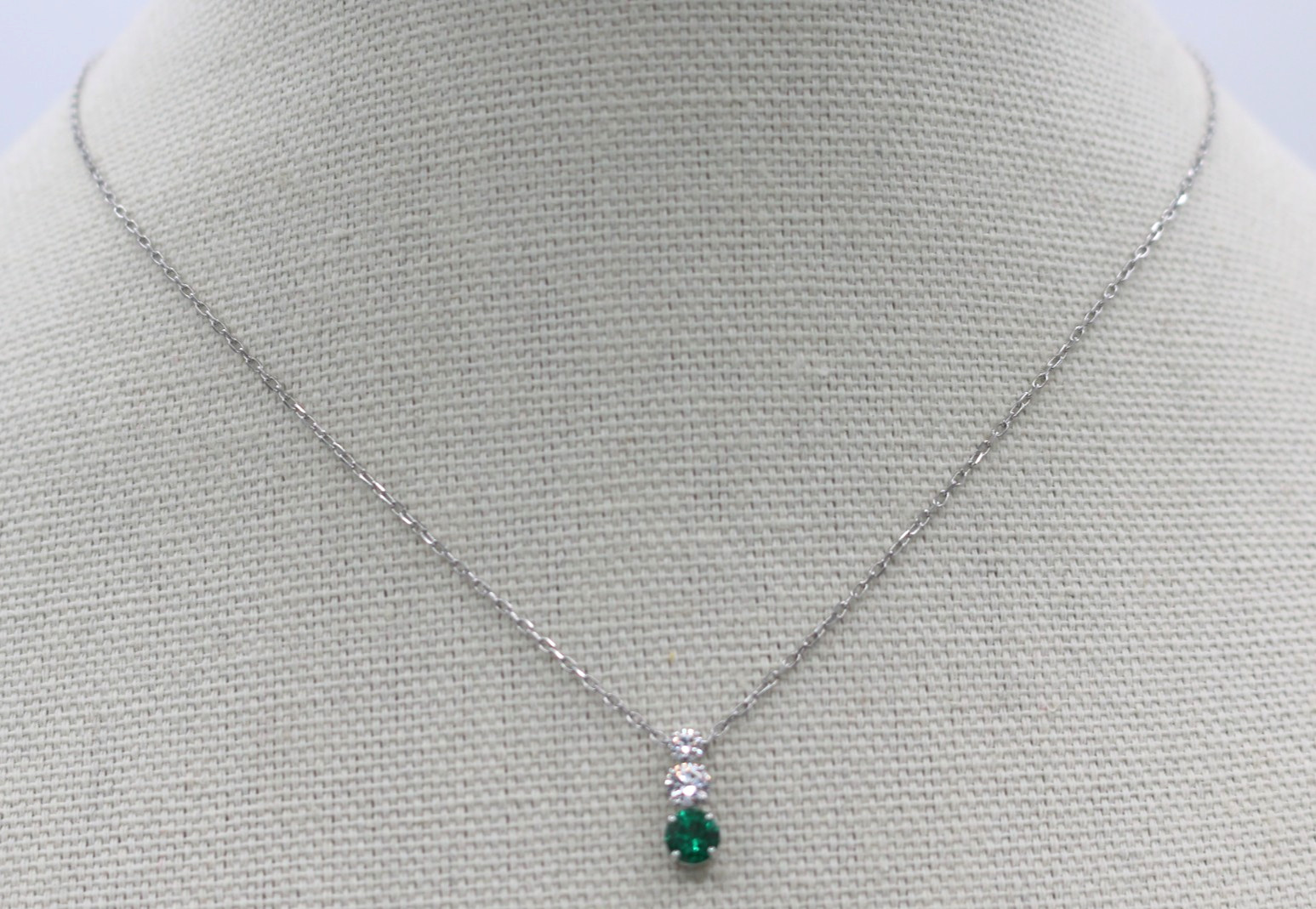 Swarovski Stilla Attract Pendant Necklace Green & Clear Crystals Rhodium Plated