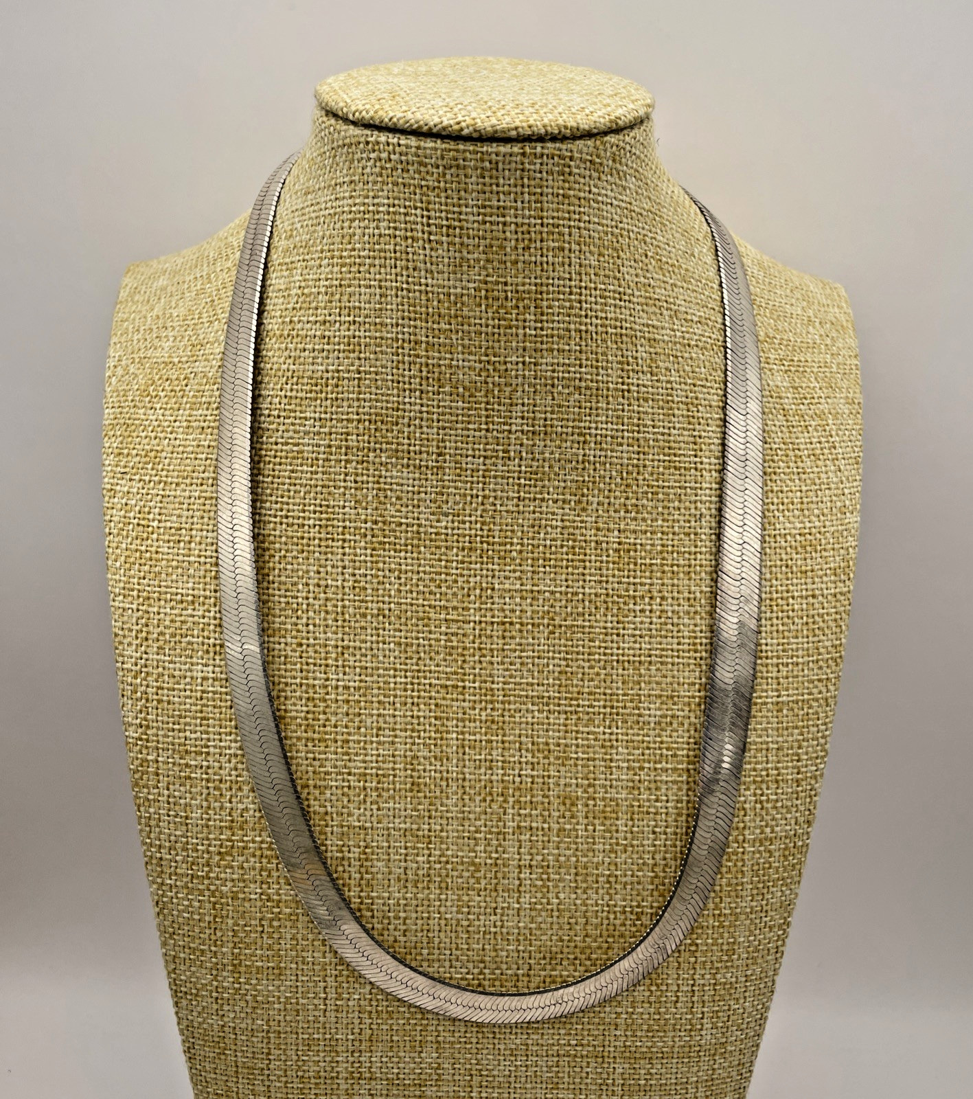 MILOR Italy 925 2 Tone Sterling Silver 19″ Herringbone Reversible Necklace 29 Gr