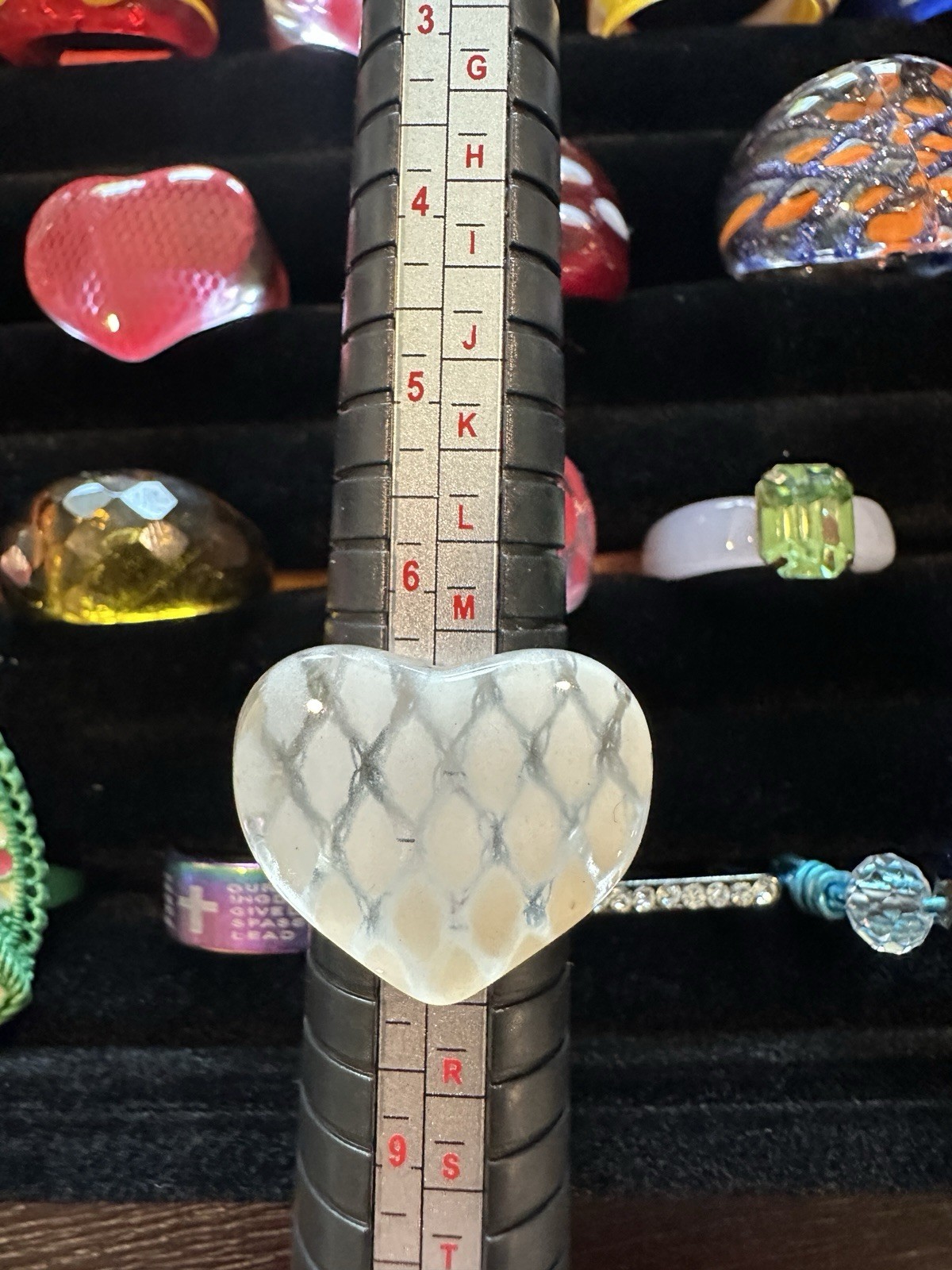 Lot #1: Mixed Sized Rings, 15 Glass style + 5 other types