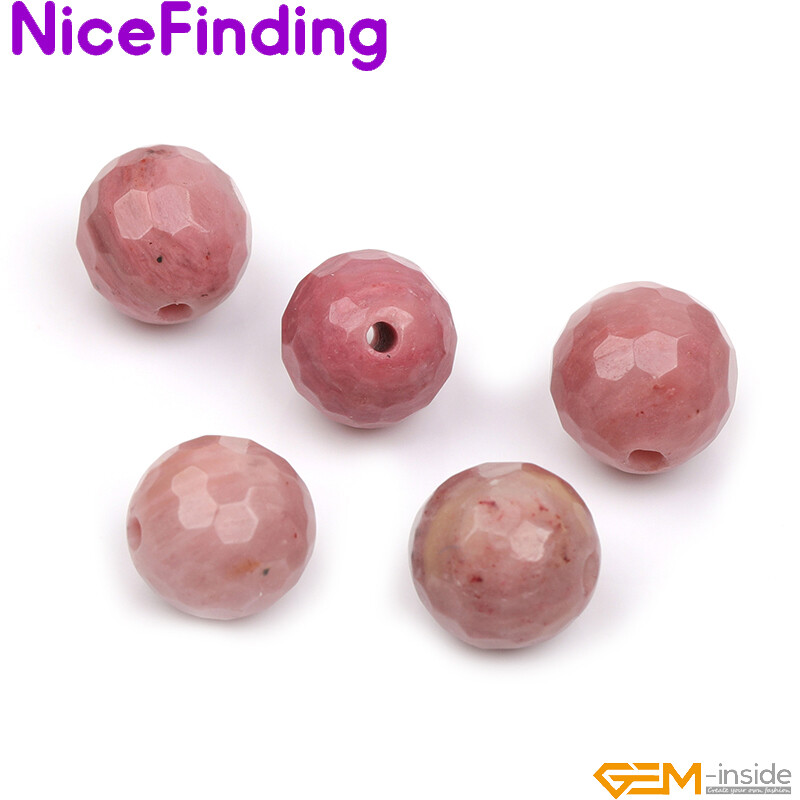 Natural Smooth Faceted Rhodonite Stone Beads For Jewelry Making 6,8,10,12,14mm