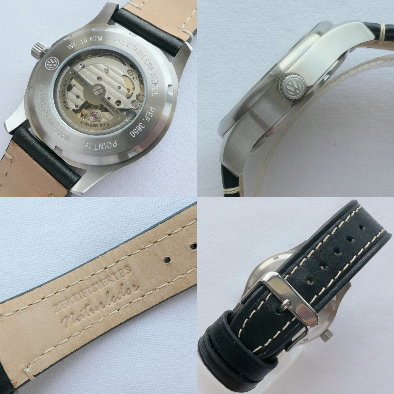 Volkwagen Classic Beetle Bug Car Accessory Aviator Pilot Driver Automatic Watch
