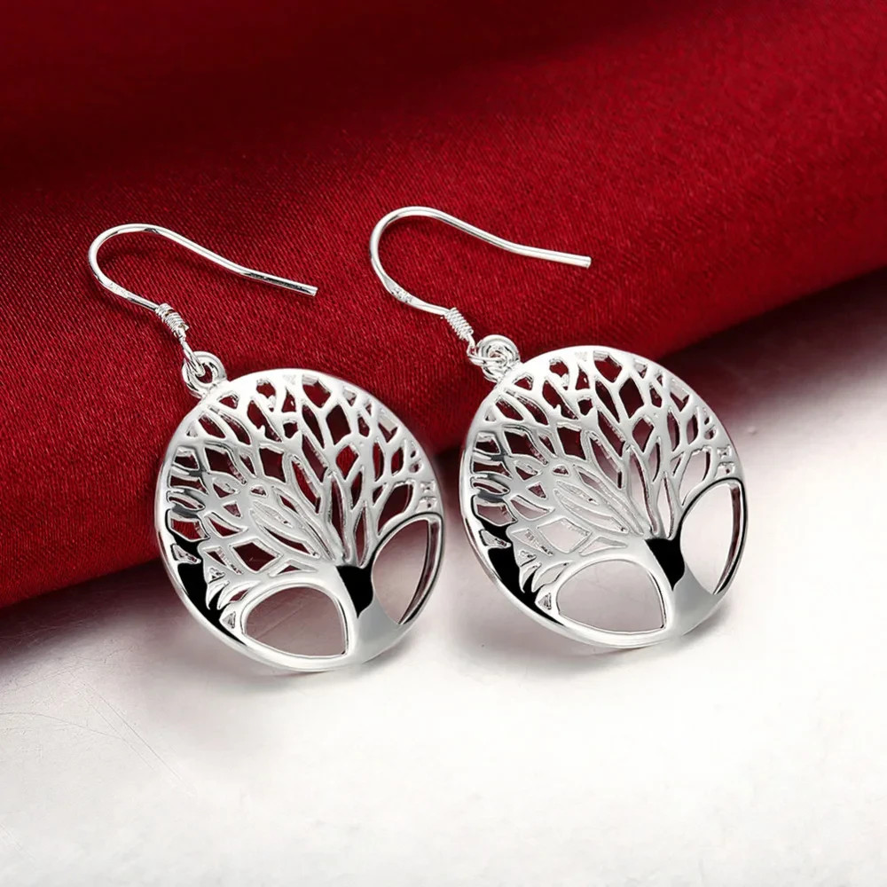 925 Sterling Solid Silver 50mm Round Smooth Big Hoop Earrings Women Jewelry