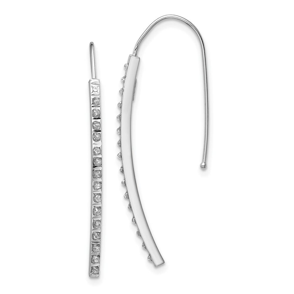 35.4mm 14K White Gold Diamond Fascination Earrings
