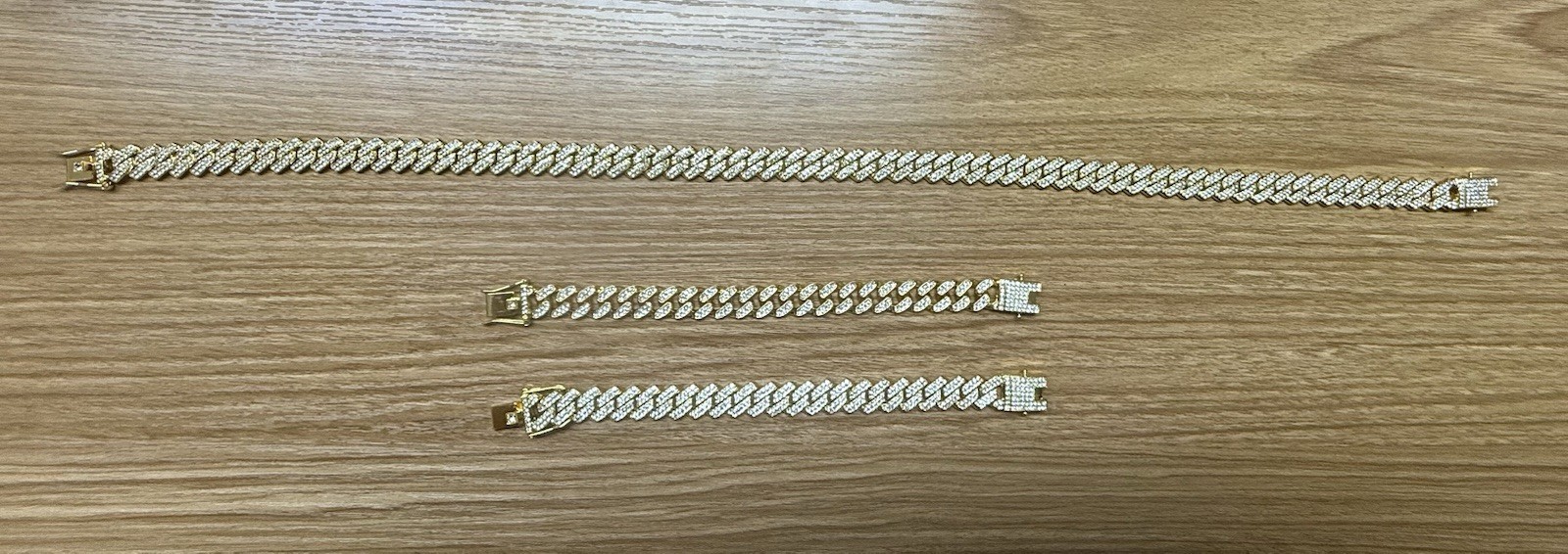 Miami Cuban Link Chain Necklace and Bracelet SET Mens Plated Hip Hop CZ Jewelry