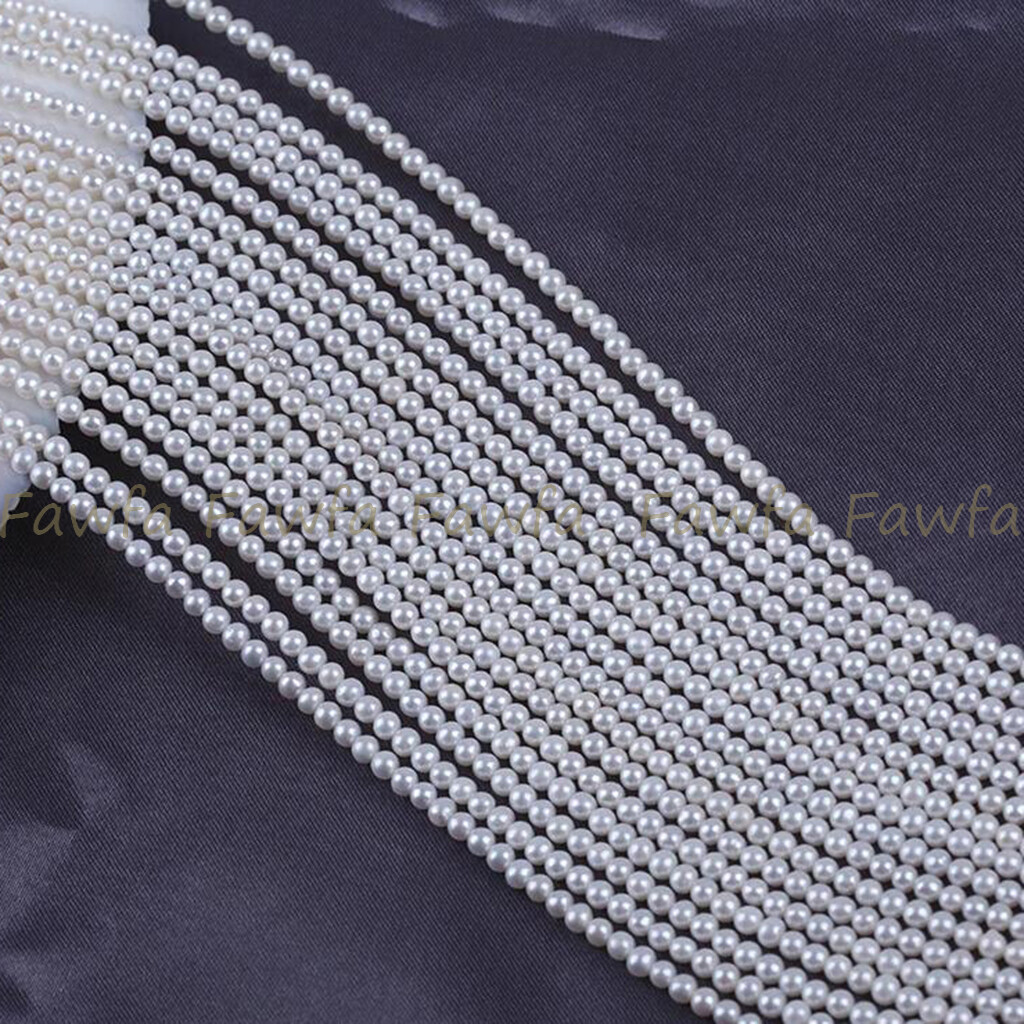 Genuine 2-3mm Natural Mini White Freshwater Pearl Round Loose Beads 15″ Strand