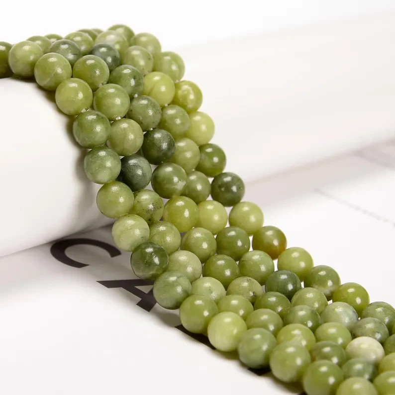 Green Jade Smooth Roundelle Beads 4mm 6mm 8mm 10mm 12mm Jade Chakra Beads