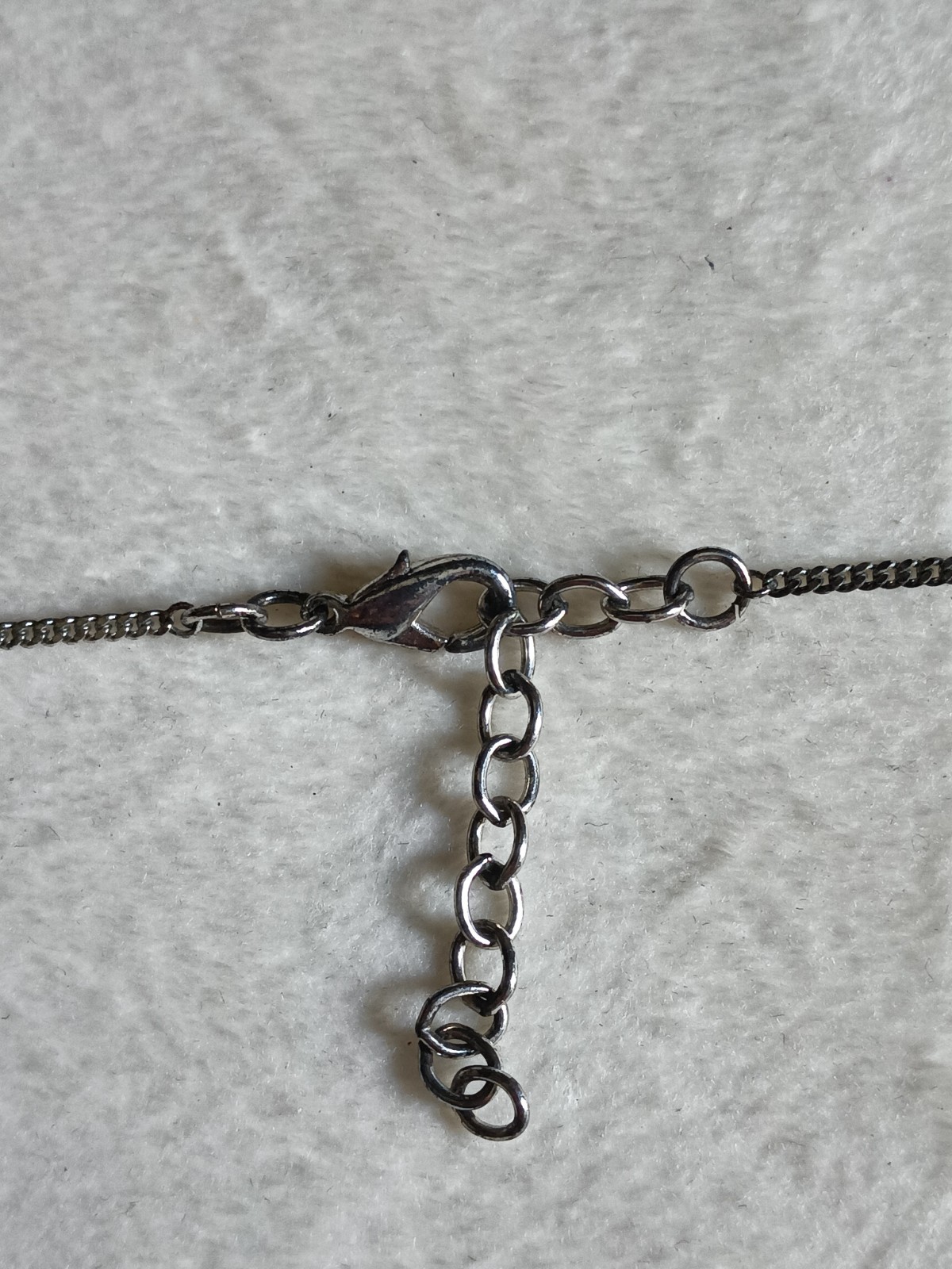vintage Silver Tone Curb Chain Necklace Lobster Clasp Adjustable Extender