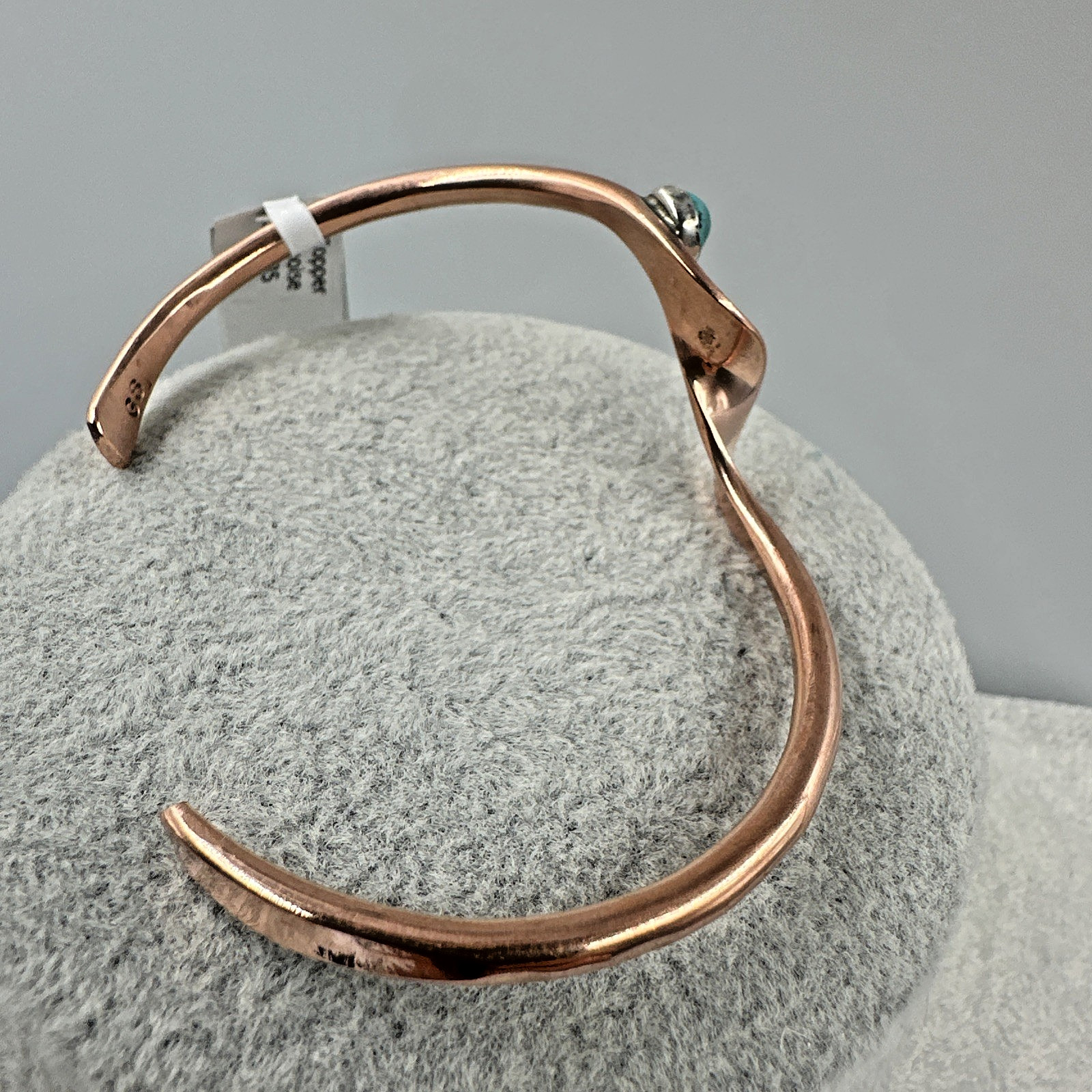 Navajo Cuff Turquoise Copper Stackable Yolanda G Skeets Modern Abstract New