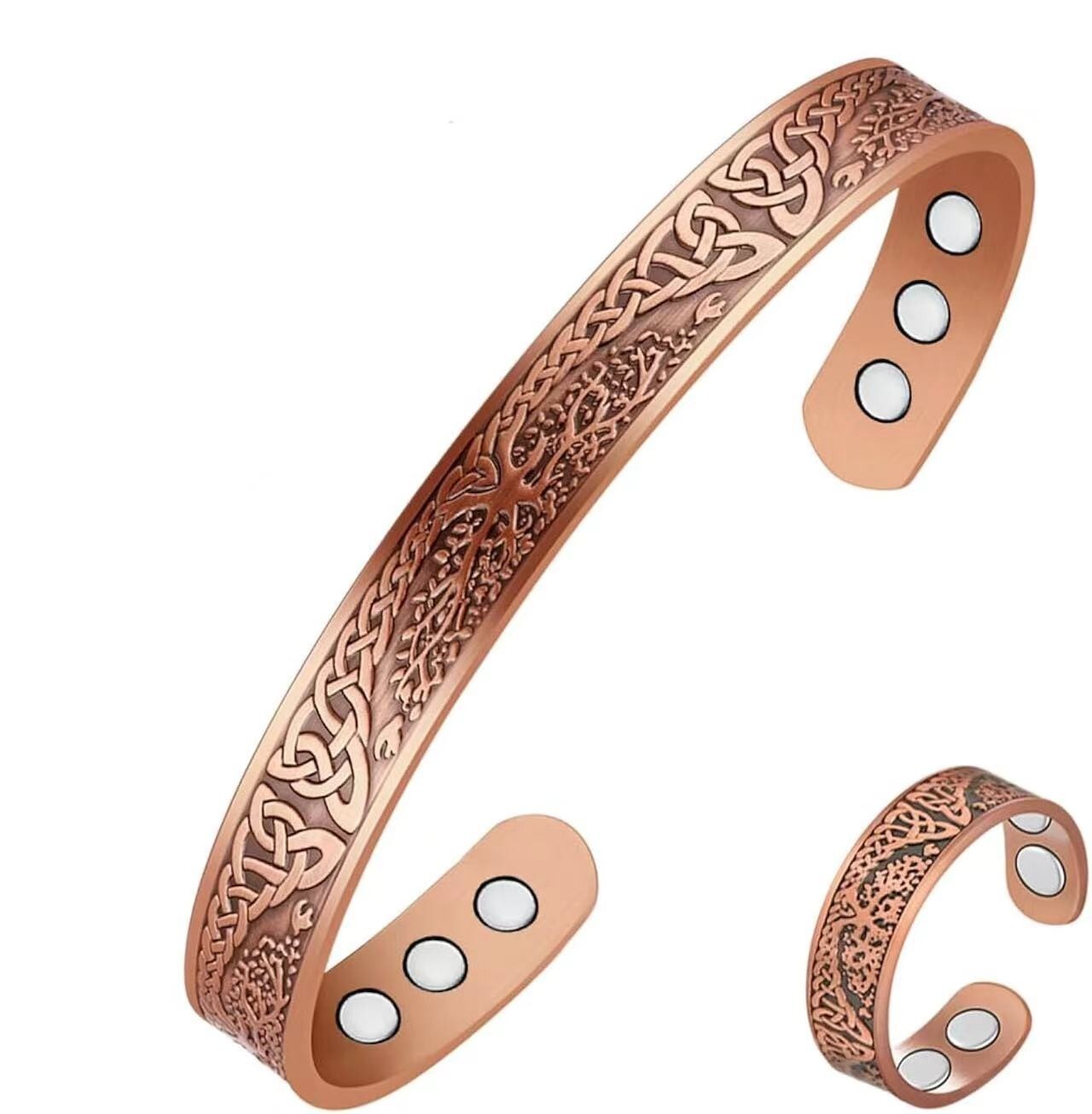 99.9% Magnetic Copper Men Bracelet tree of life Jewelry Terapia magnética Bangle