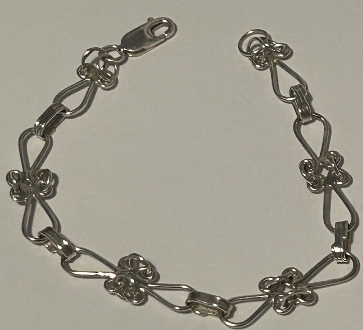 Sterling Silver Scottish (2024 HM’d) Handmade Fancy Link 20cm Bracelet. (7.93g)