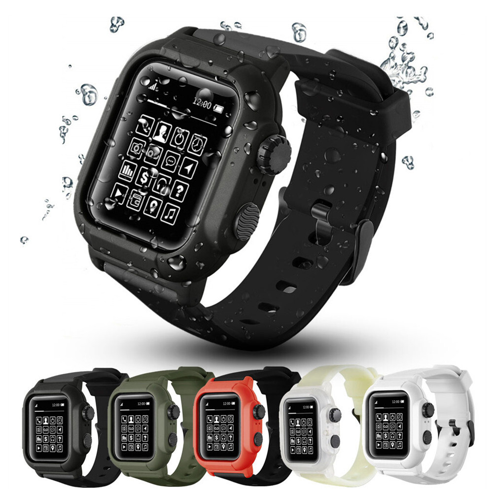 Waterproof Case with iWatch Band Strap For Apple Watch Series 8 7 6 5 4 3 2 1 SE