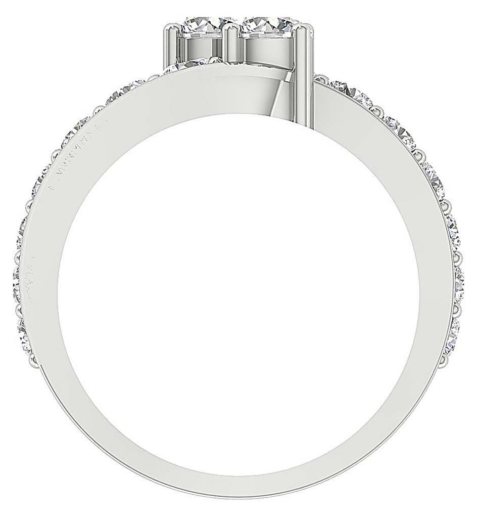 Forever Us 2 Stone Journey Solitaire Lab Grown Diamond Ring VS F 2.10Ct 14K Gold