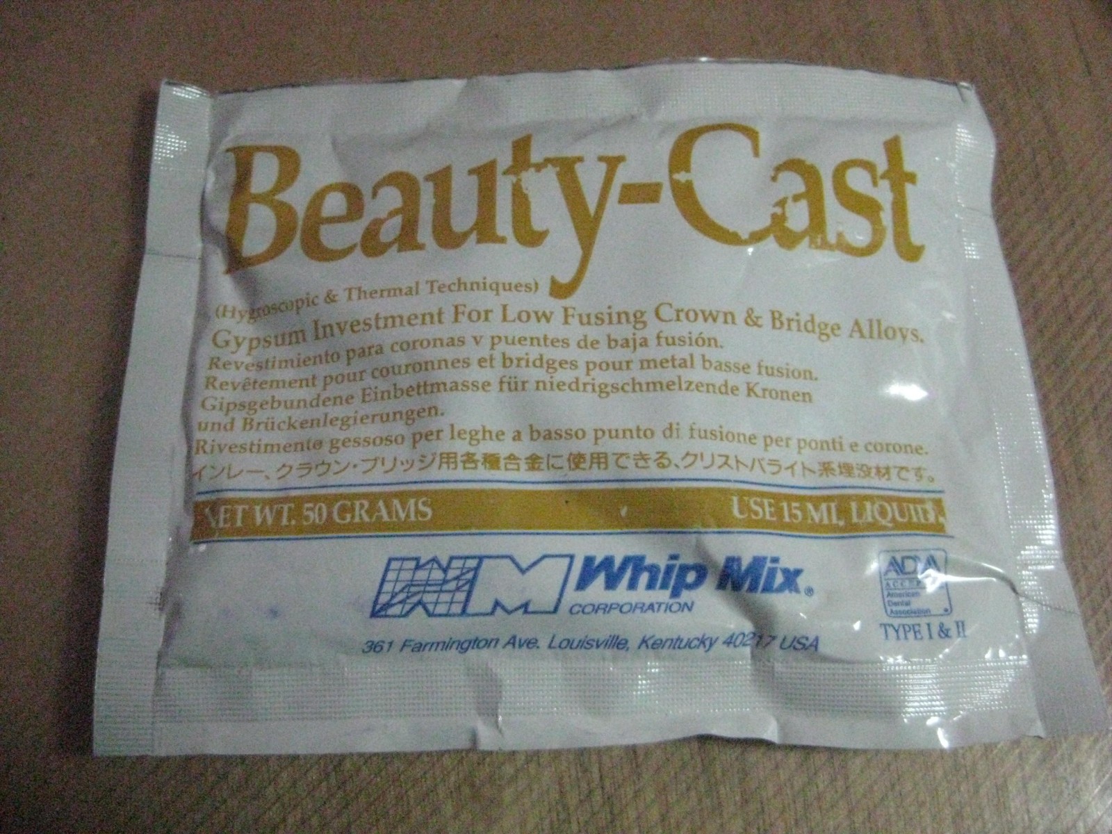 (16 bags) Beauty Cast Gypsum Investment Lab Dental Hobby Casting 50 Gram Bag NEW