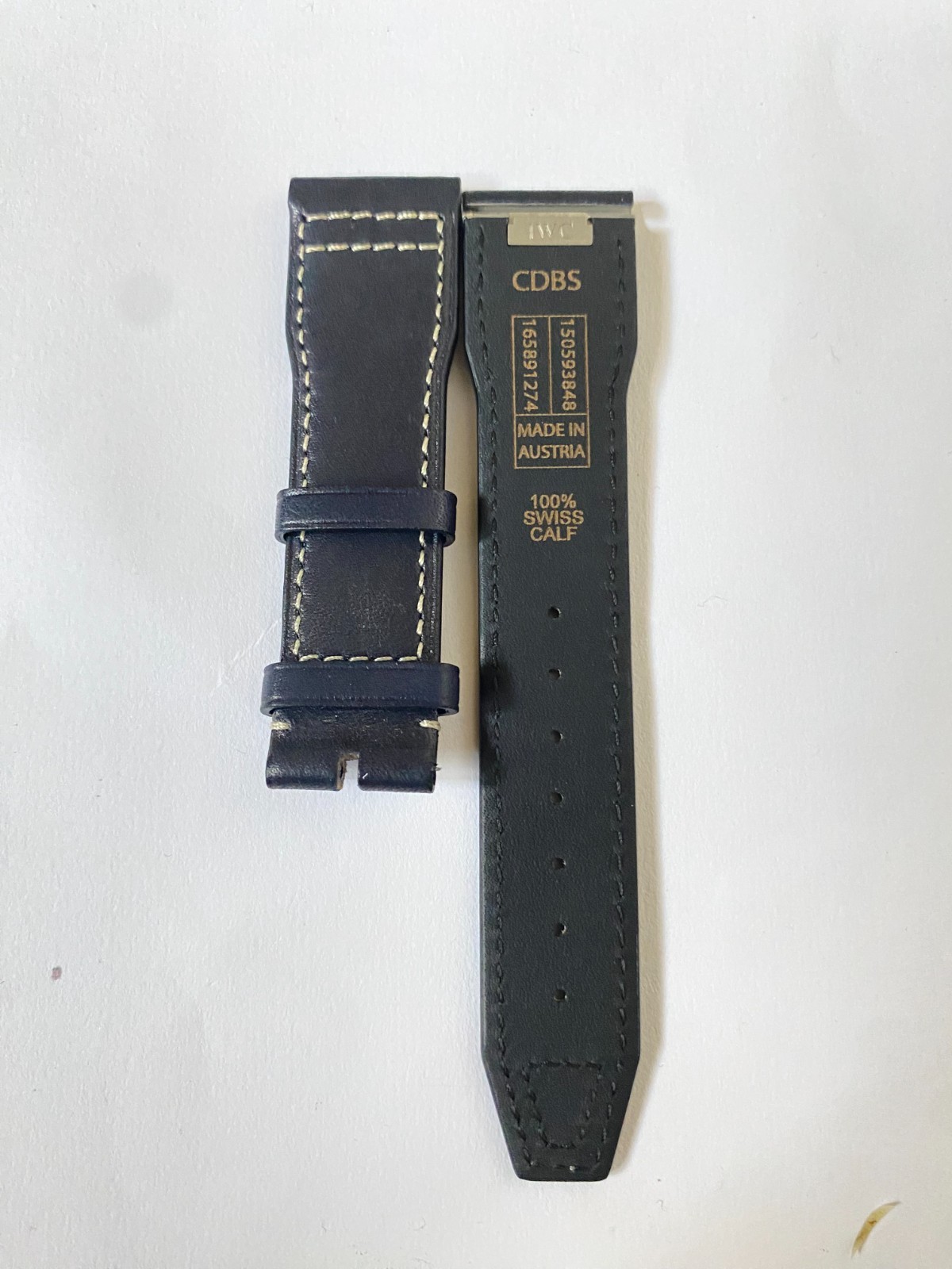 21 mm black leather easy fit strap suitable to Watches Portofino Portugieser IWC