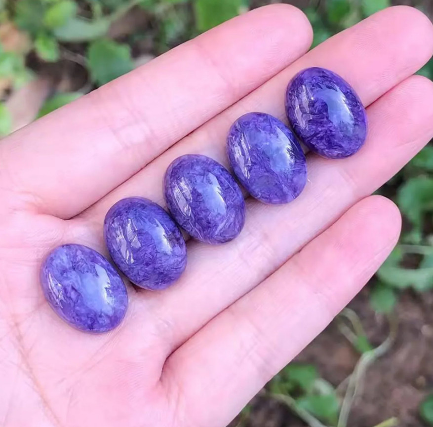 Natural Charoite Oval Cabochon AAA Purple Siberian Gem 8x10mm-15x20mm Lot