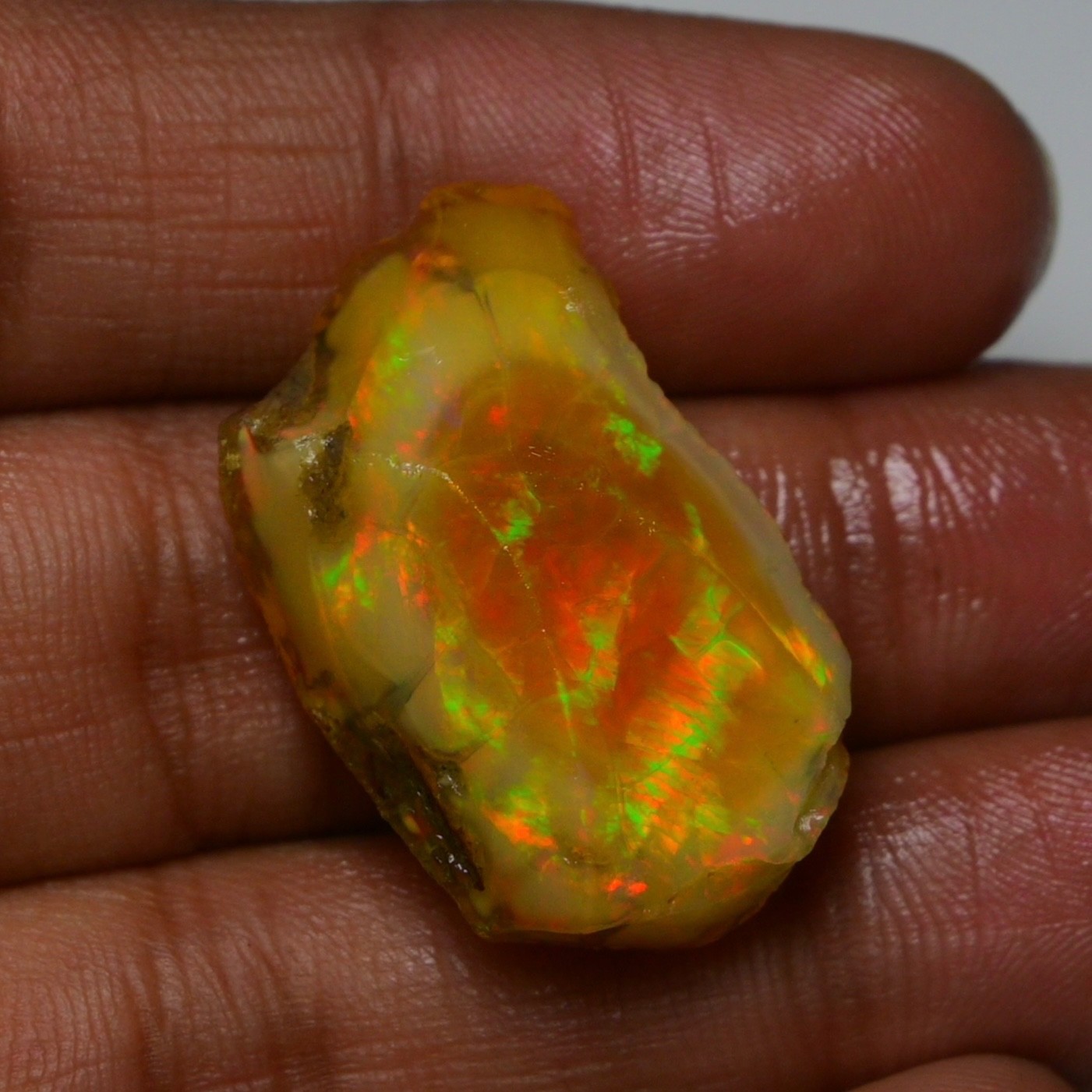 Ethiopian Oil Opal Specimen 22.50 cts Natural Rough Gemstone – Fire Opal Roug