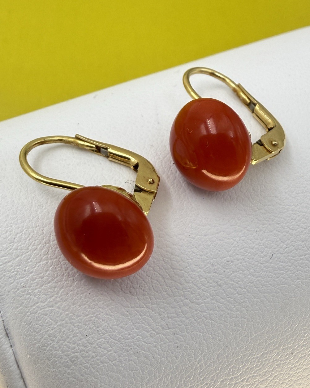 earrings earrings CORAL red MEDITERRANEAN CORAL gold 18KT GOLD-750