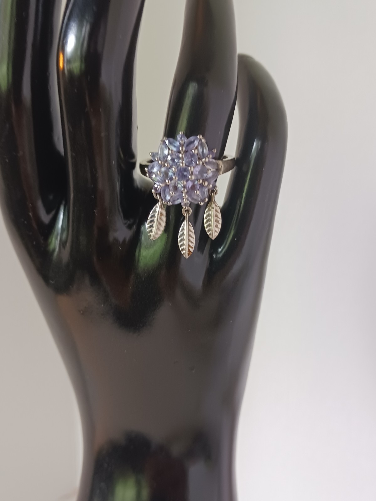 Tanazanite Dream Catcher Ring SZ8. In Rhodium Over Sterling Silver 1.90ctw