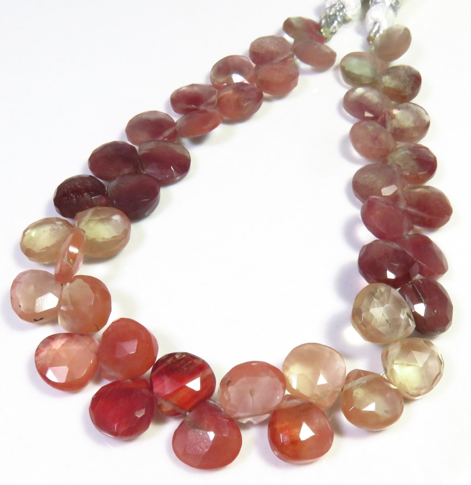 Andesine Labradorite Heart Natural Gems Faceted Beads 8-8.5mm 8″Strand LC-1322