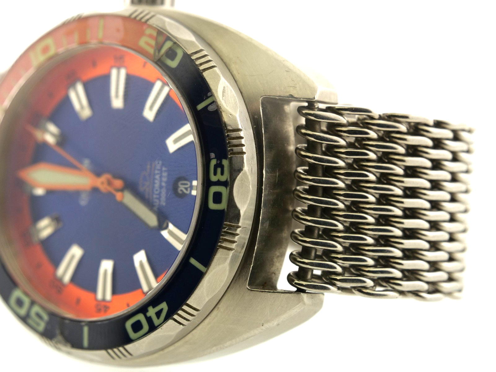 Ocean Crawler Core Diver Blue/Orange 44mm Swiss Automatic 600m Men’s Watch