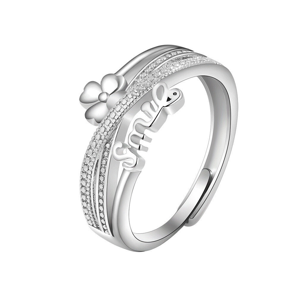 Unisex Adjustable Anti Anxiety Rings Silver Anxiety Relief Spinning Fidget Ring