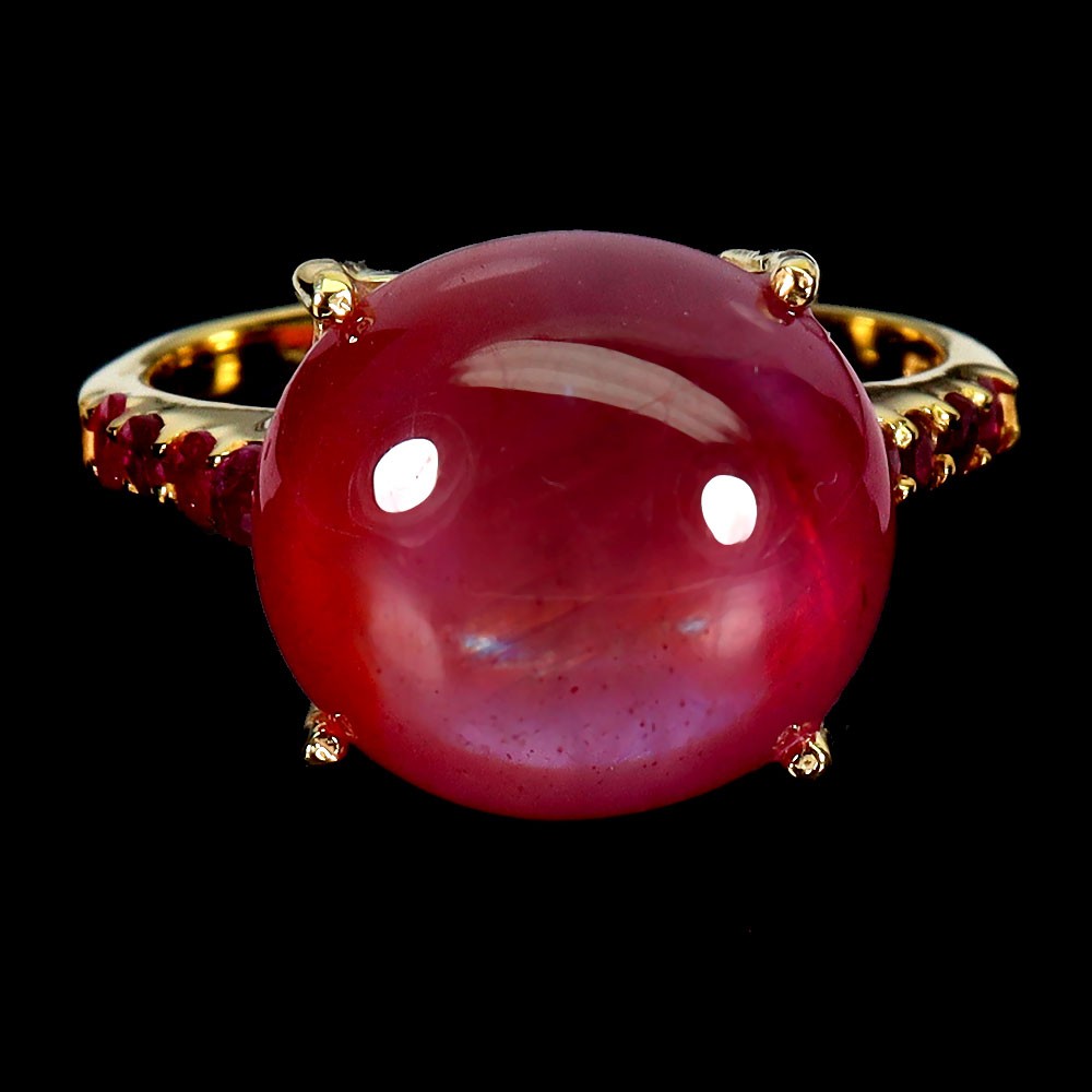 925 Sterling Silver Ring Oval Ruby 14x13mm Ruby Natural Gemstone Jewelry Size 9