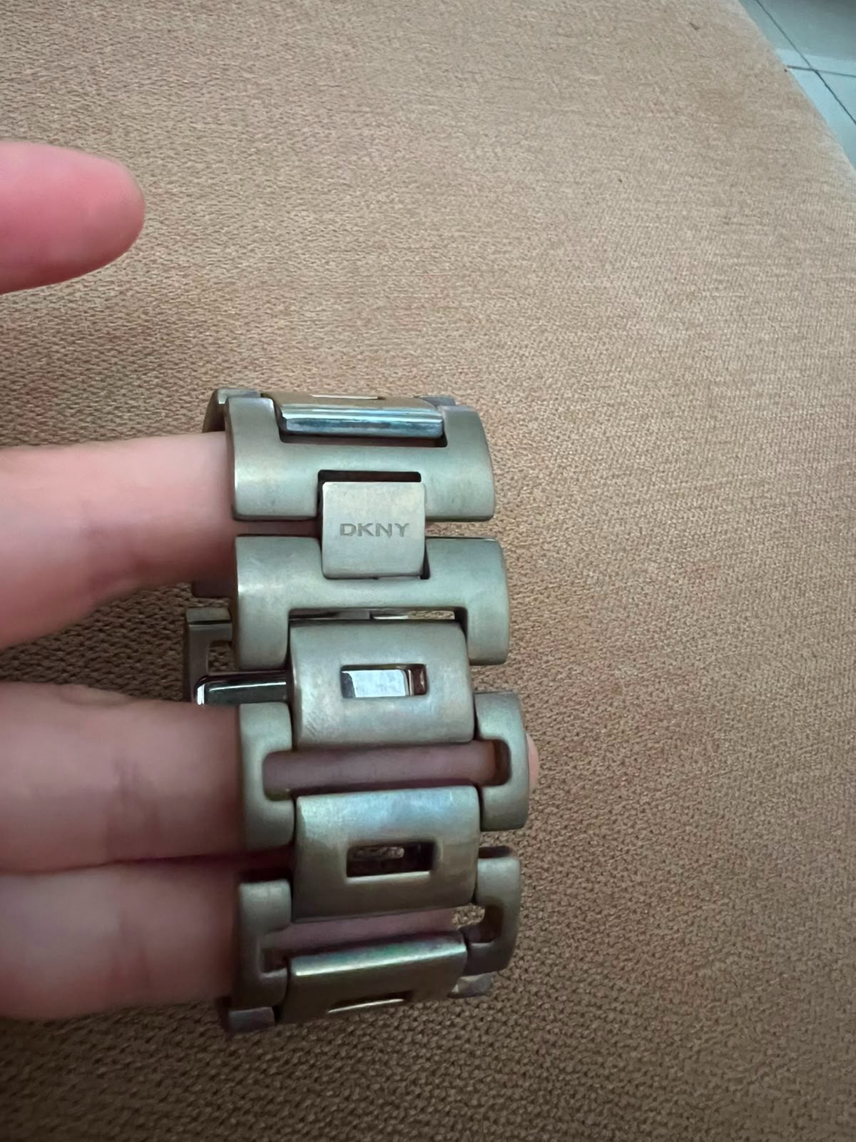 DKNY Women’s Y2K Bracelet Watch Rectangular Bronze Tone Quartz Working