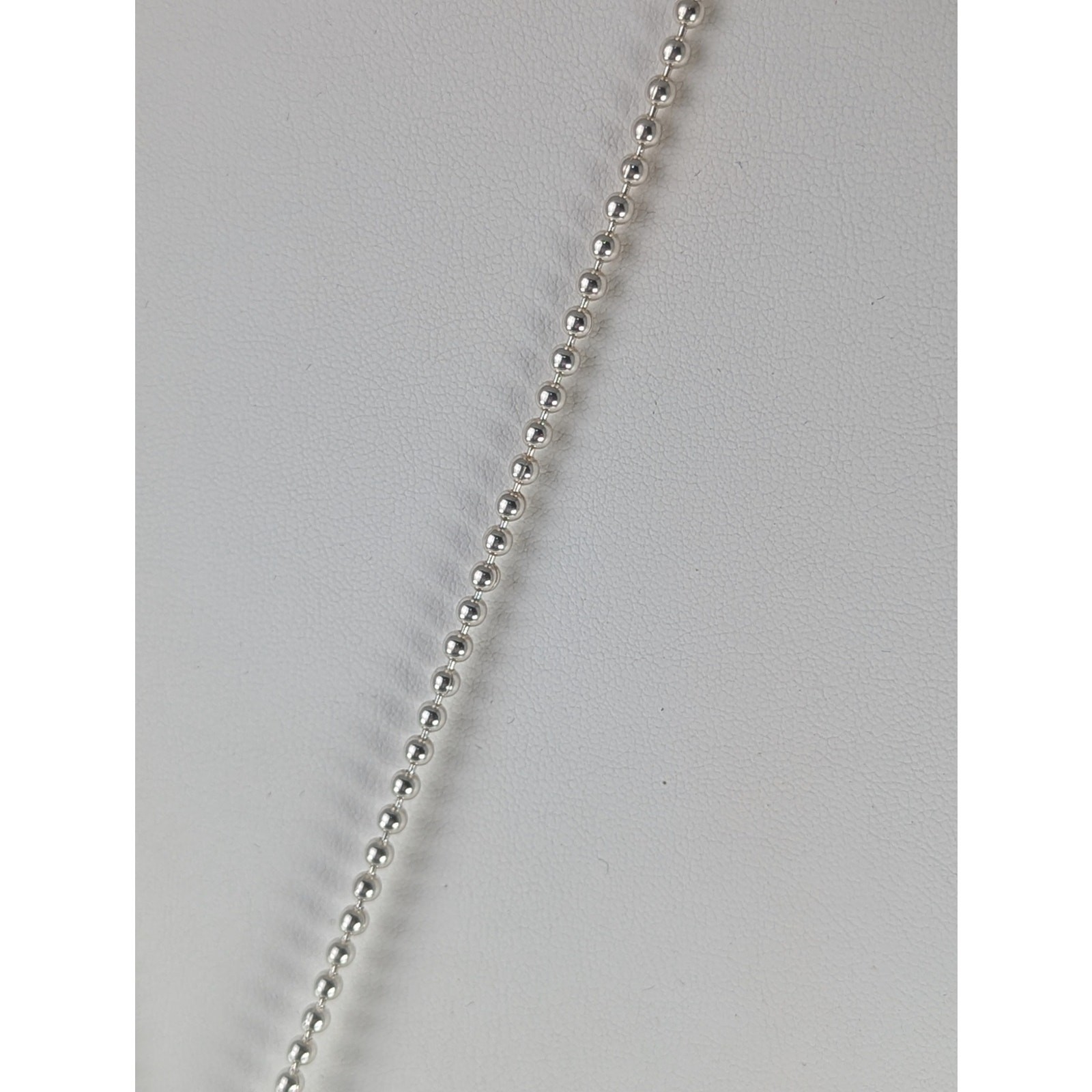 Picasso marble Sterling large pendant set in asymmetrical bezel + ball chain NWT