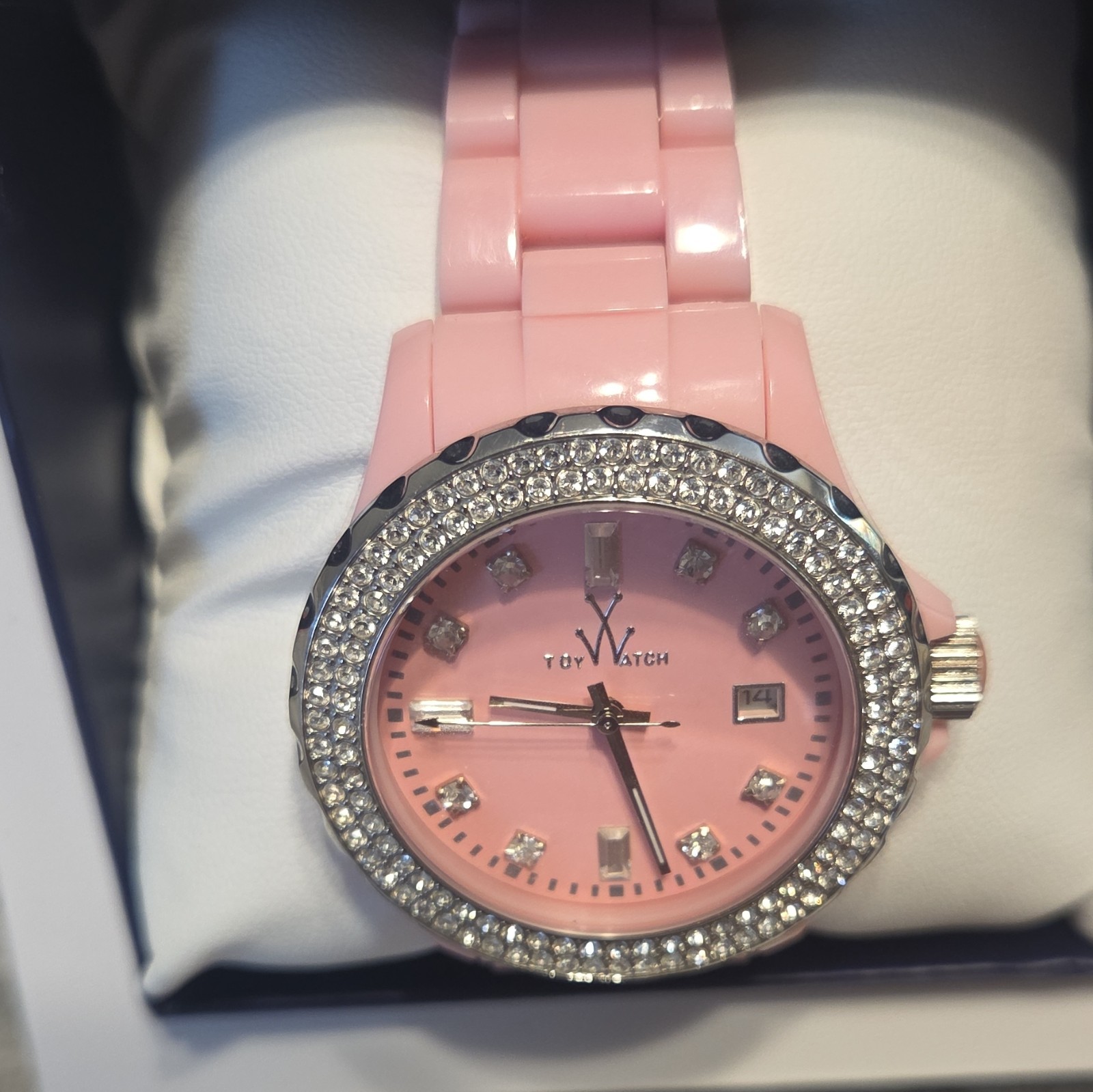 ToyWatch Women’s Pink Analog Quartz Watch, Plastic Bracelet, Date, 50m 5 ATM