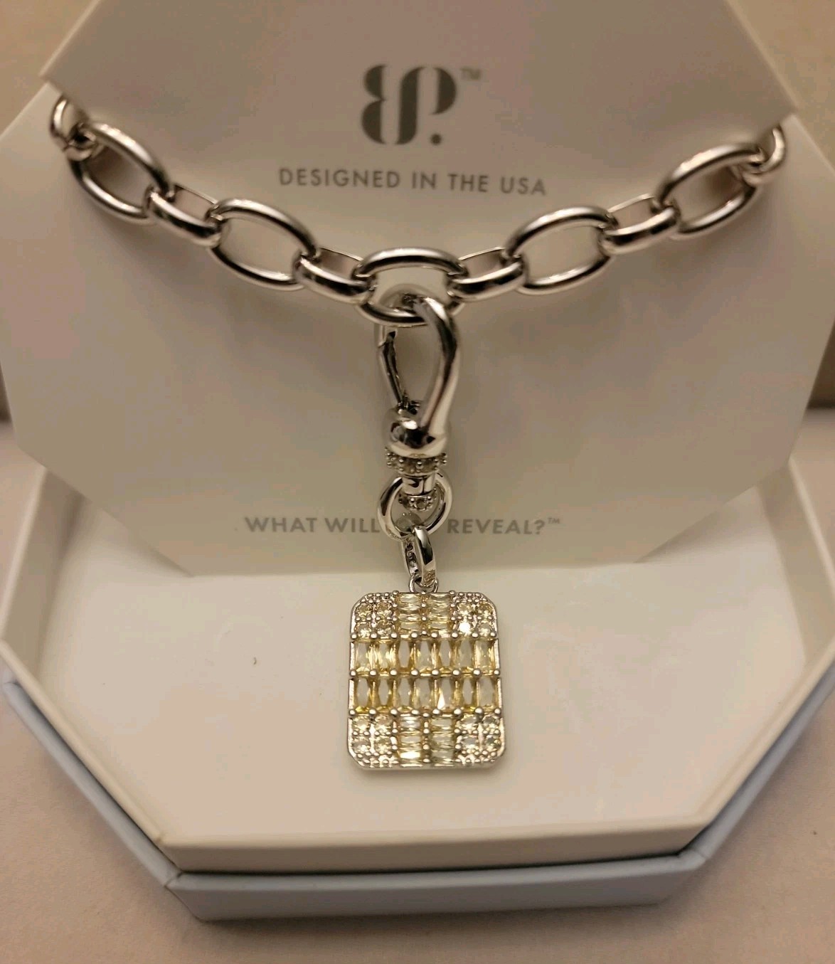 Bomb Party BP OG Necklace Be Anything But Basic-Lemon CZ On Rhodium Plating