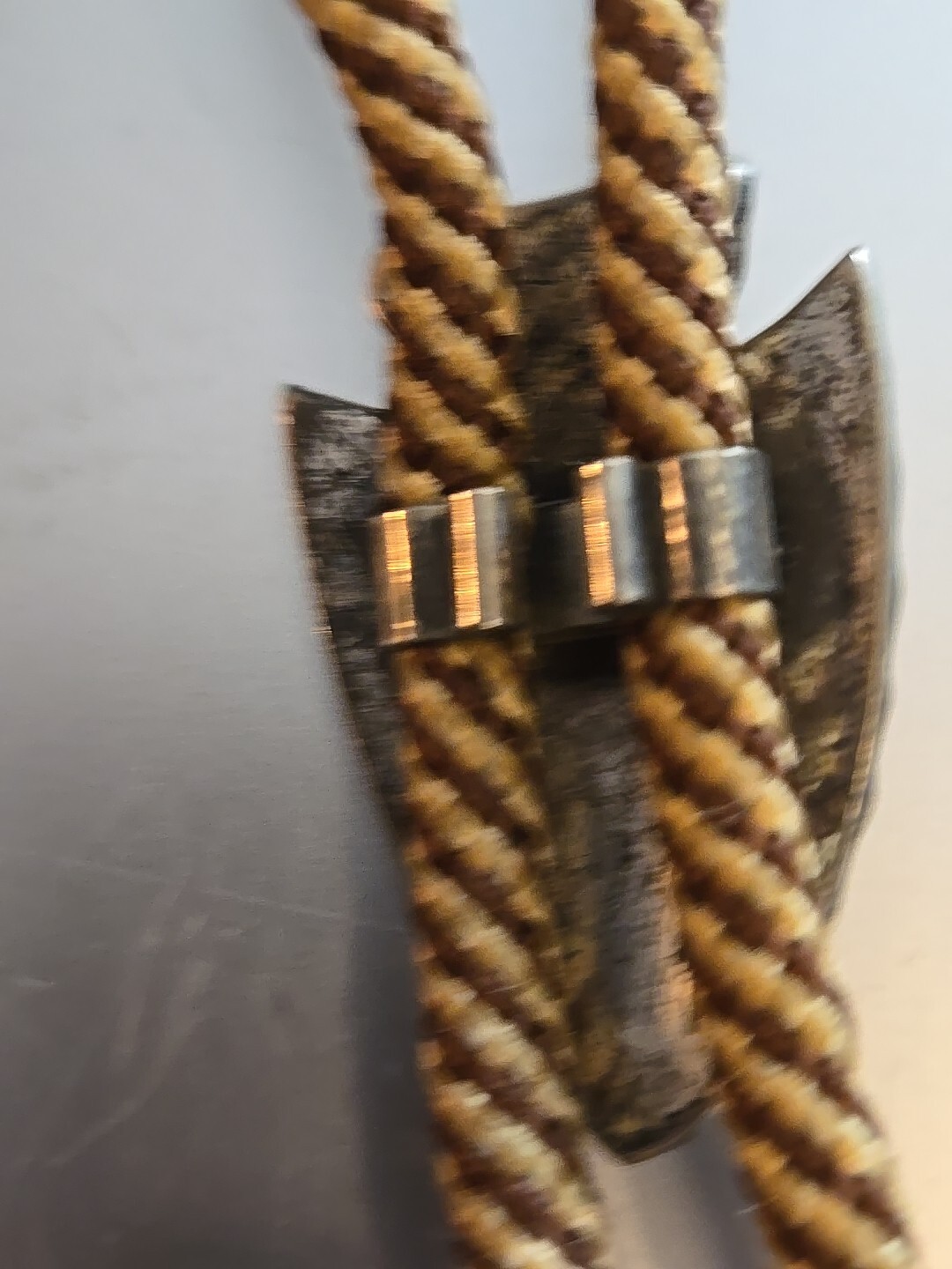 VINTAGE LOT 3 BOLO LEATHER, FABRIC NATURAL WOOD FAUX TURQUOISE ARROWHEAD