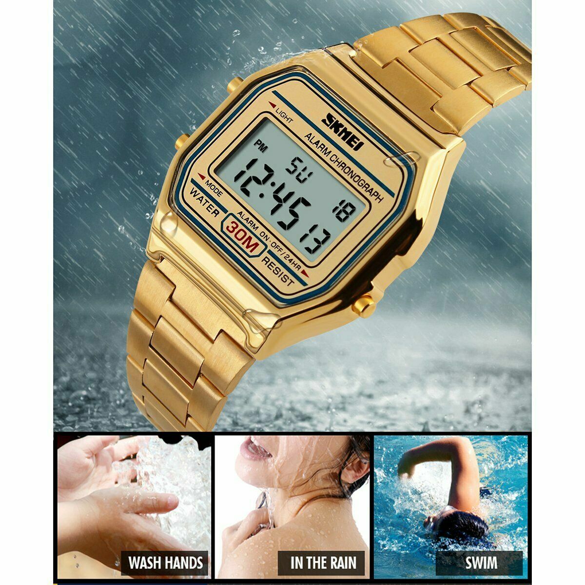 WATERPROOF MEN WOMEN BOYS GIRLS F-91W SPORT ALARM CLASSIC DIGITAL RETRO WATCH