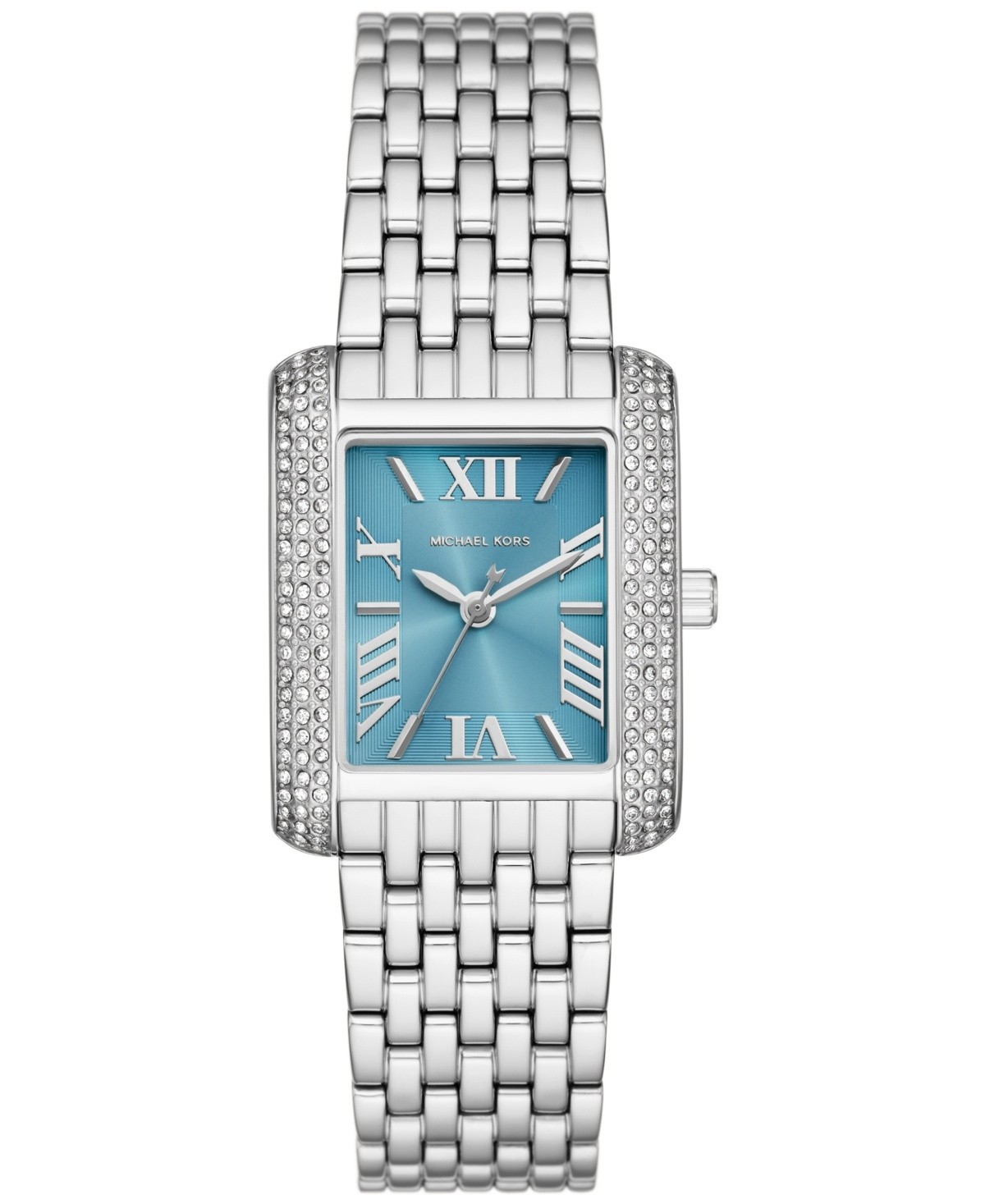 Michael Kors Petite Emery MK4829 Women’s Blue Dial Stainless Steel Watch New