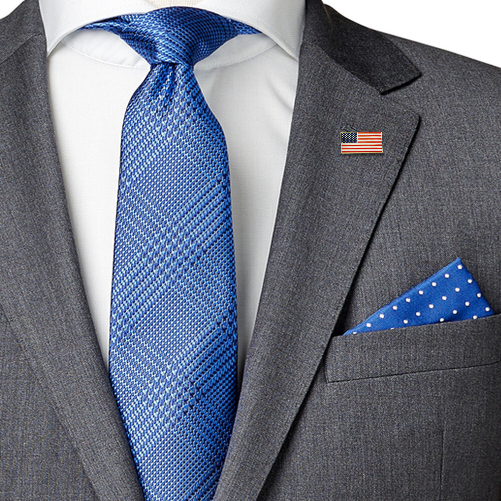 PinMart’s Small Rectangle American Flag Lapel Pin with 50 Stars and 13 Stripes